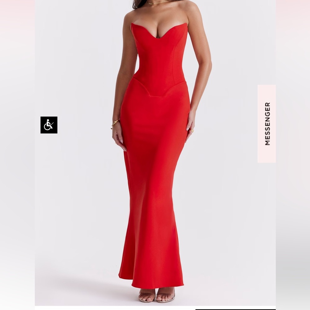 House of CB Red Strapless Mermaid Gown